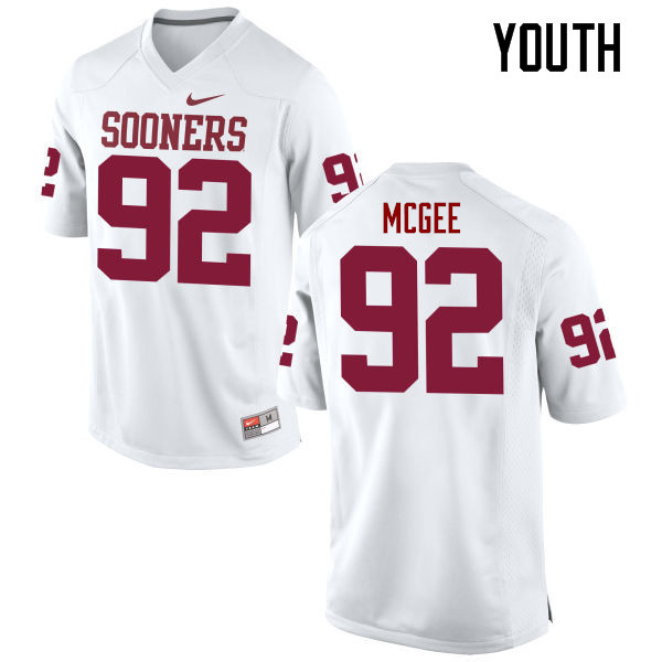 Youth Oklahoma Sooners #92 Stacy McGee College Football Jerseys Game-White - Click Image to Close